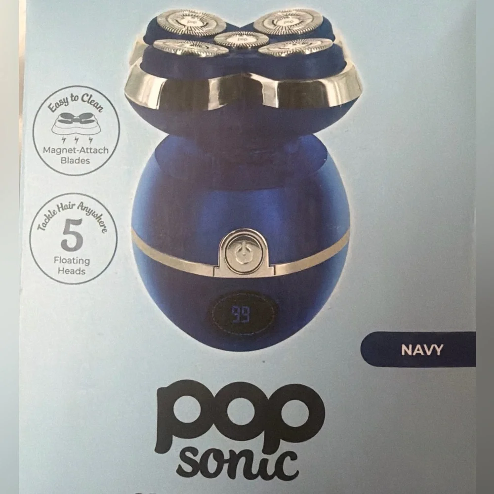 PopSonic Navy 5-Head Electric Shaver for Men